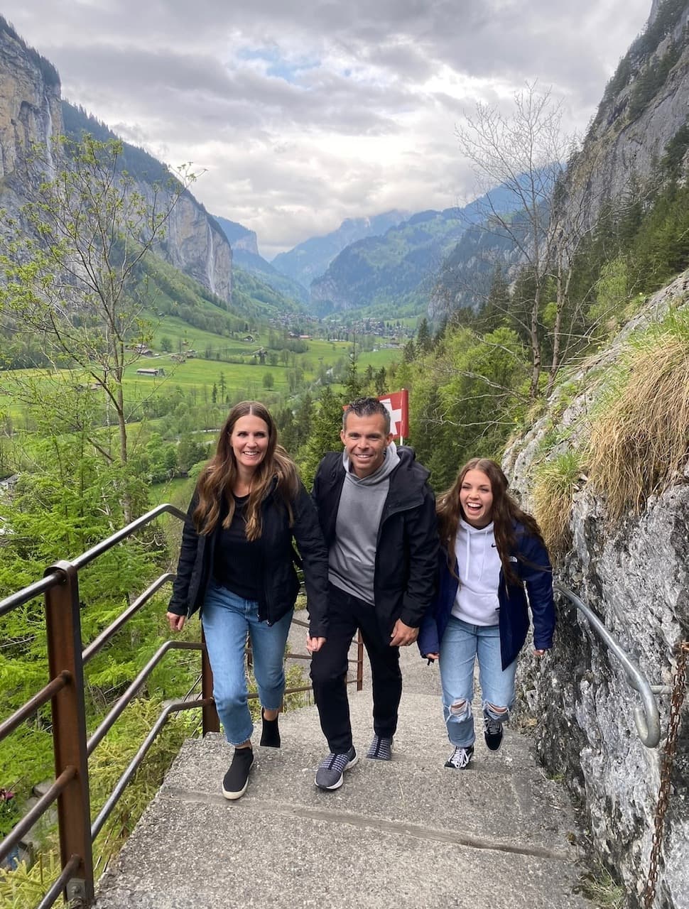 Dustin Garr in Switzerland with Family
