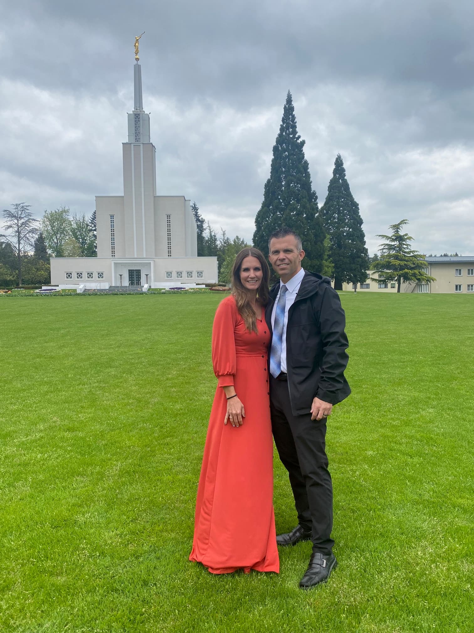 Dustin Garr and his Wife at a temple